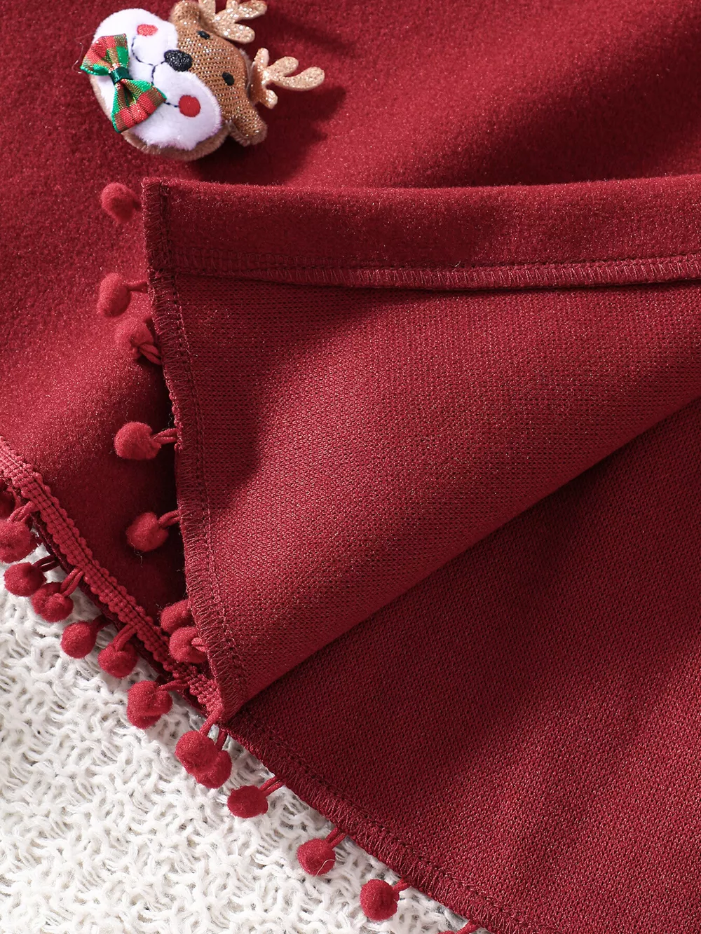 Children's Reindeer Embroidered Christmas Cape Outerwear, image 5