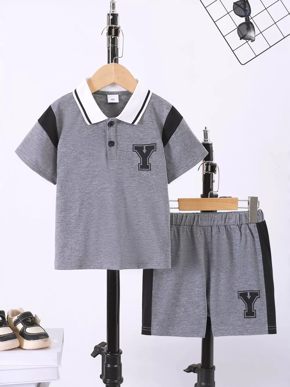 Children's Casual Short Sleeve Polo & Shorts Set, image 3