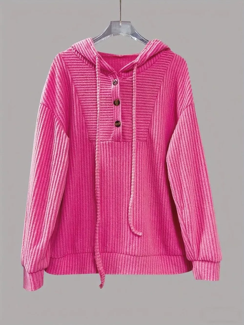 Button-Front Drawstring Hoodie, image 16