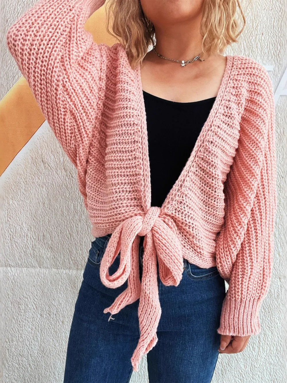 Tie Front Long Sleeve Cardigan, image 7