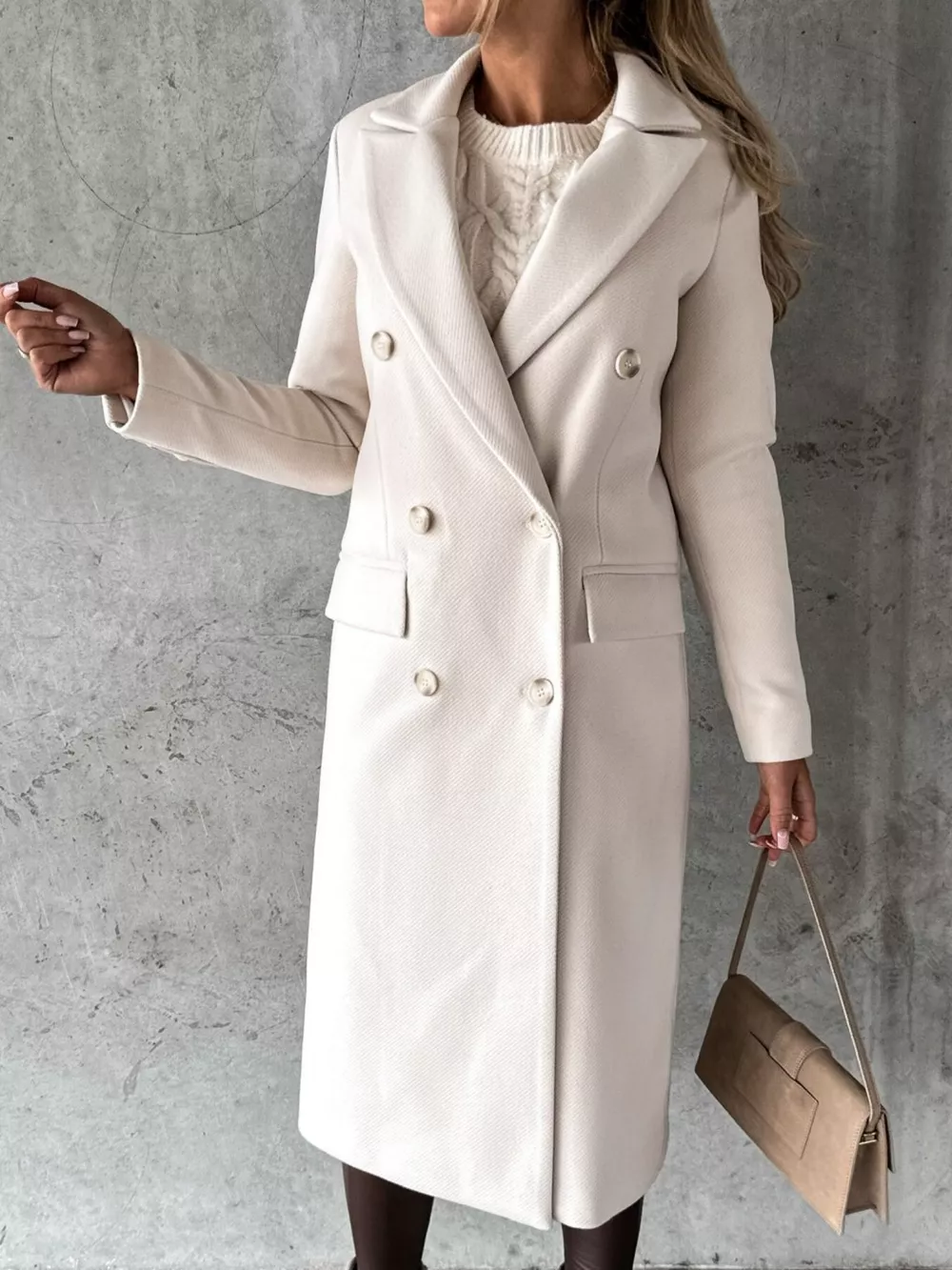 Double-Breasted Longline Coat