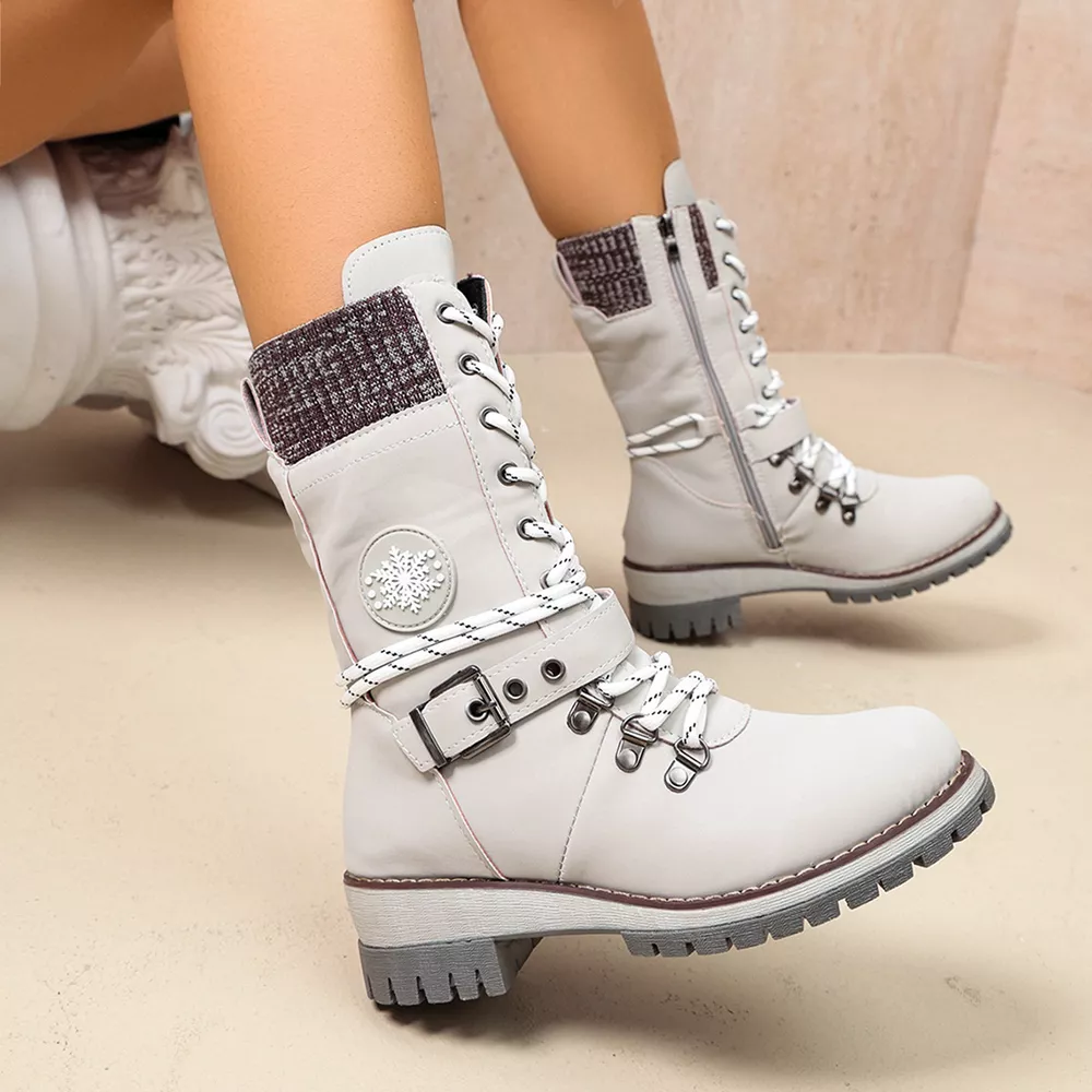 Round Toe Lace Up Boots, image 3