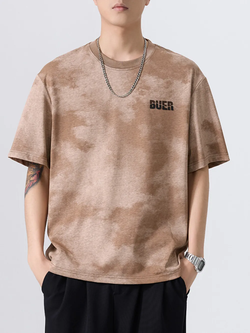 Men's Plus Size Washed Oversized Short Sleeve T-Shirt, image 2