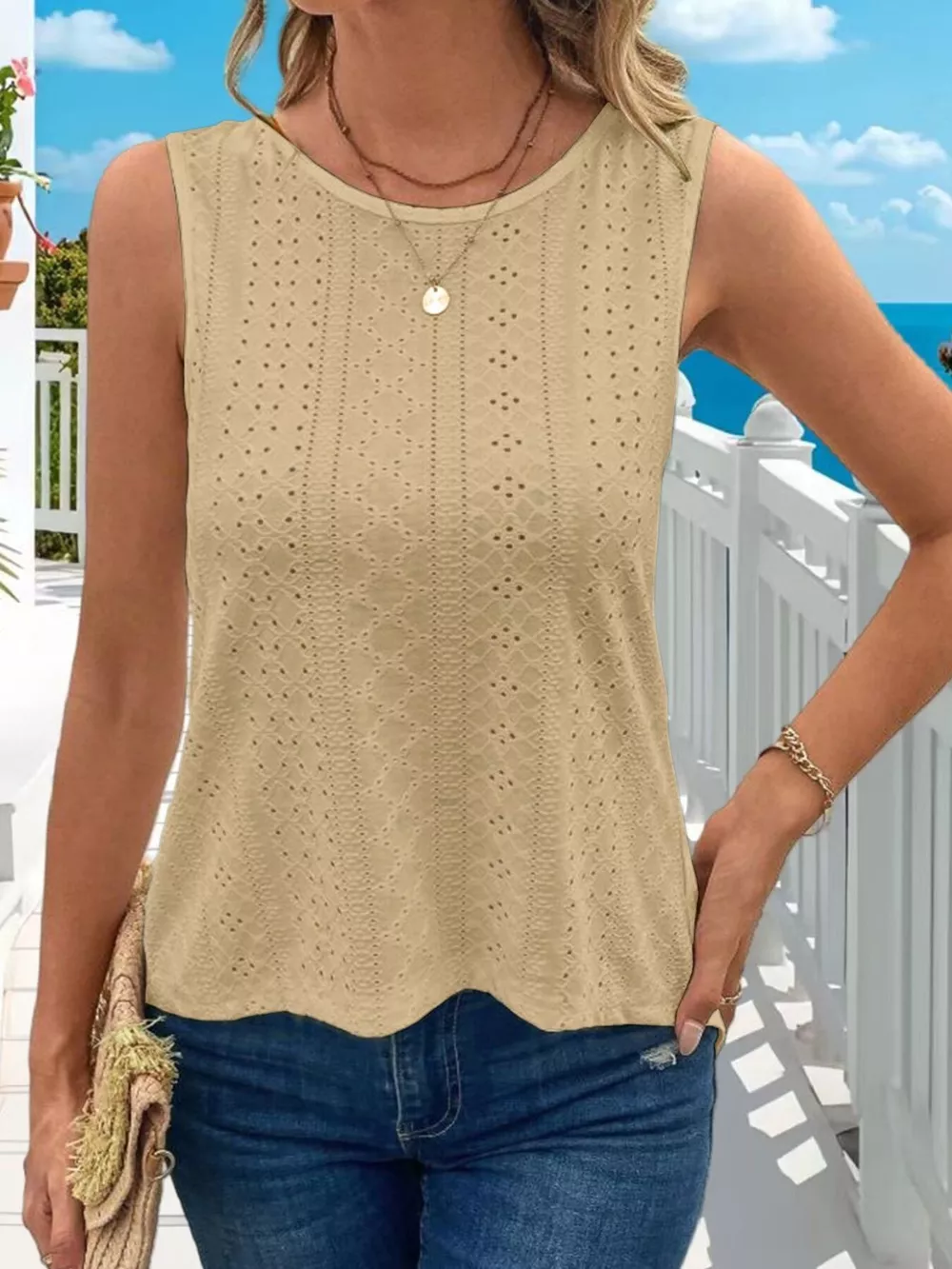 Hollow-Out Knit Tank Top, image 13