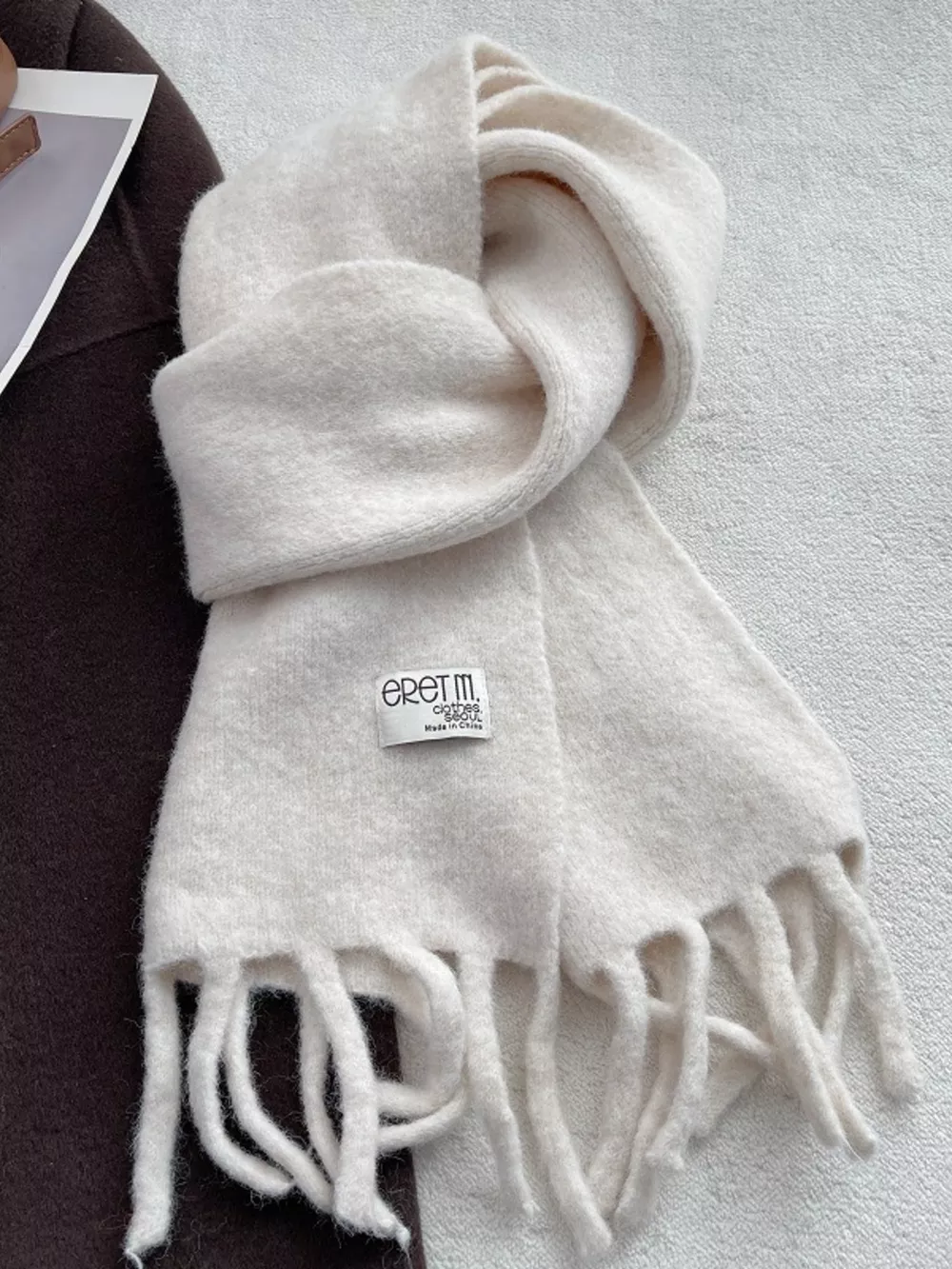 Fringe Solid Color Scarf, image 6