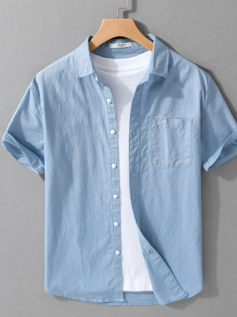 Men's Plus Size Button Up Short Sleeve Shirt