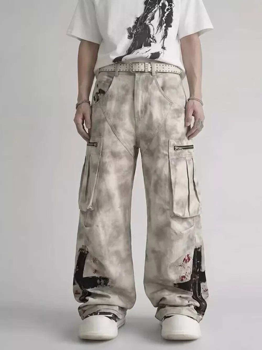 Men's Full Size Printed Cargo Pants Plus Size