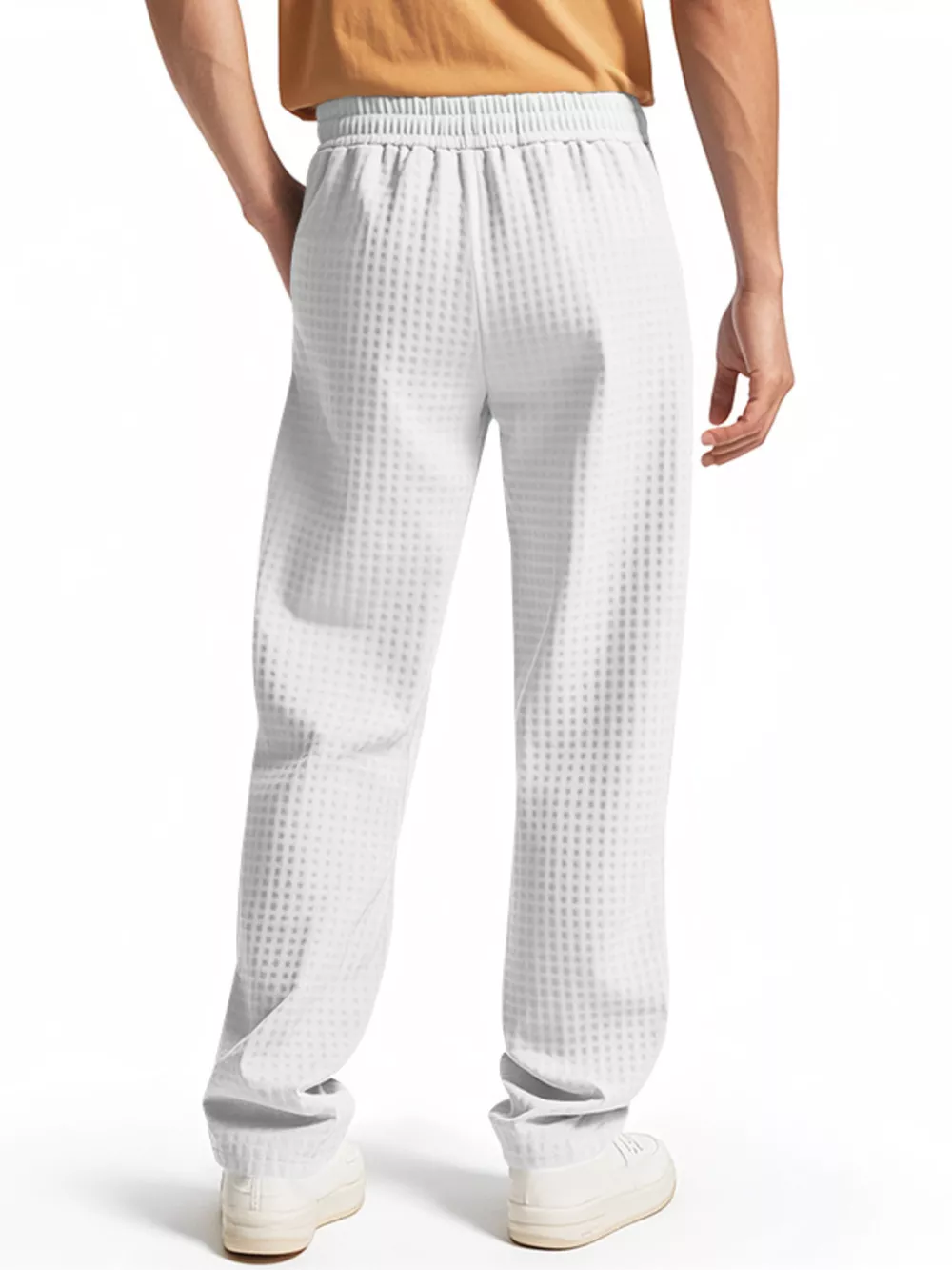 Men's Full Size Textured Drawstring Casual Pants Plus Size, image 4