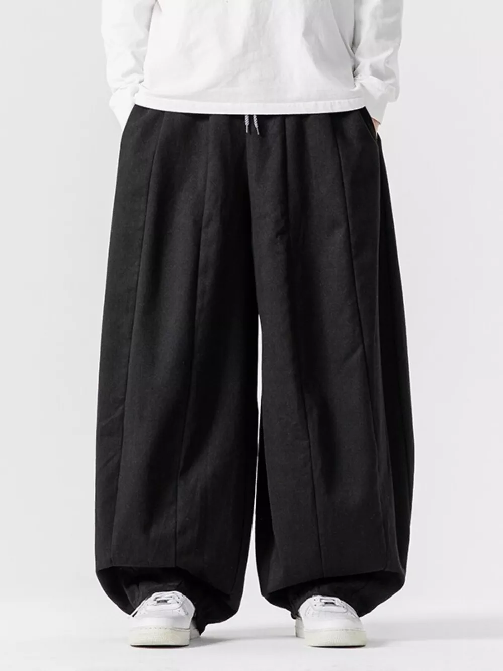 Men's Plus Size Loose Fit Drawstring Waist Casual Pants