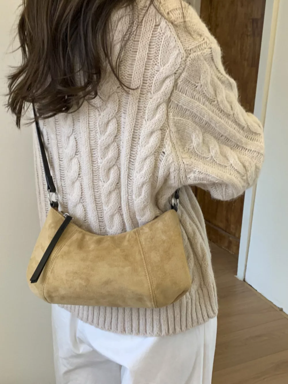 Vintage Suede Crossbody Bag, image 9