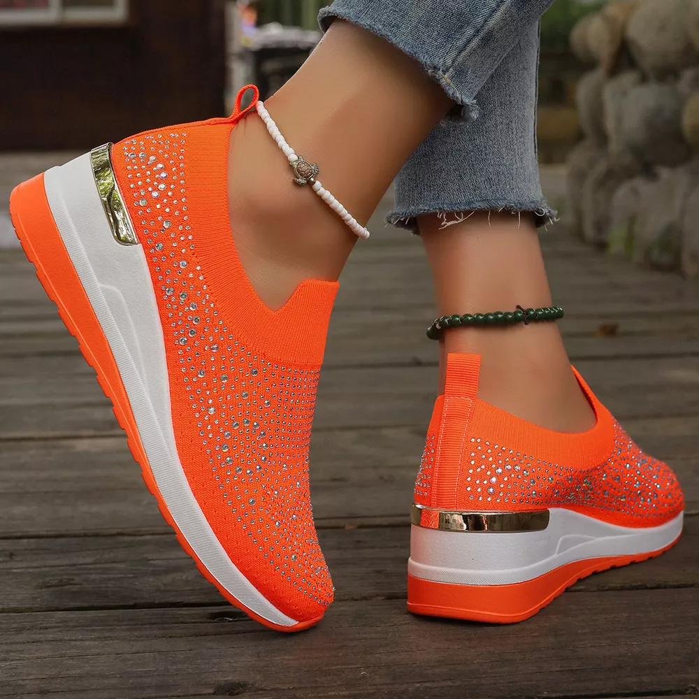 Rhinestone Round Toe Slip-Ons, image 10