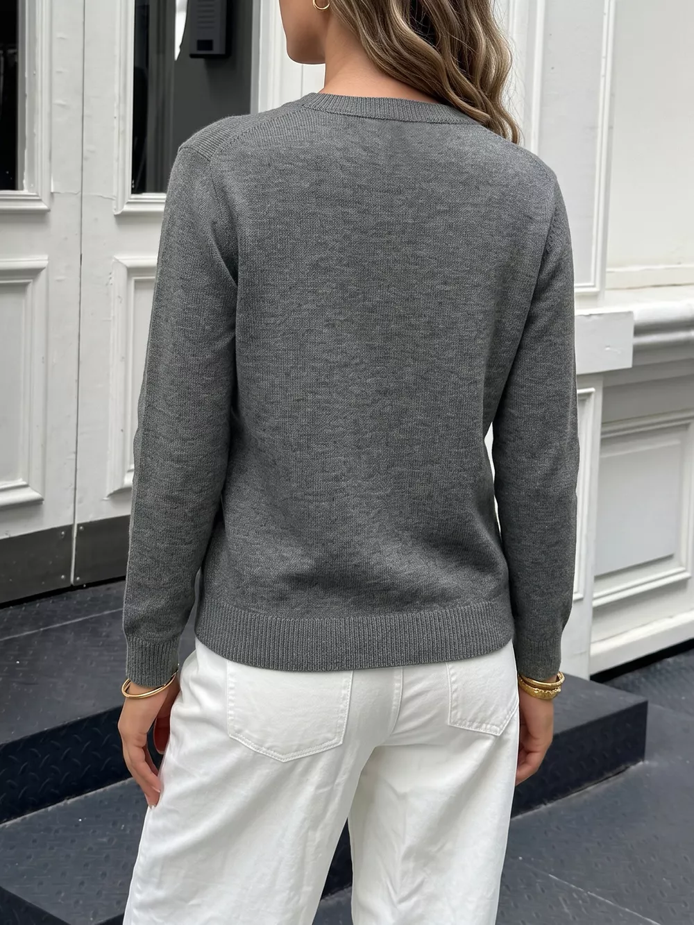 Contrast Button Long Sleeve Cardigan, image 7