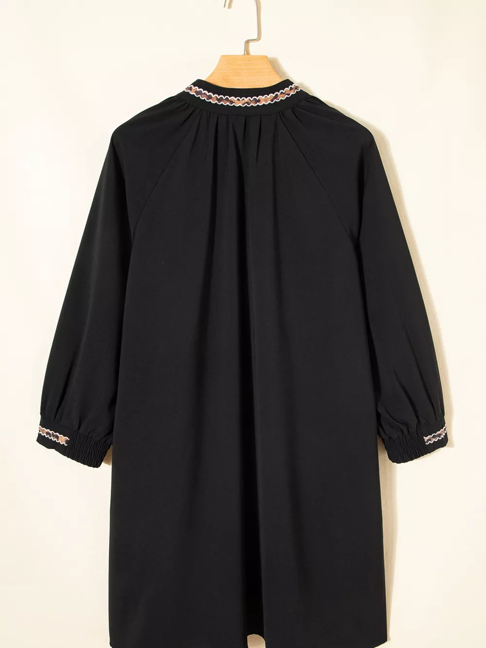 Contrast Trim Bracelet Sleeve Shift Mini Dress, image 9
