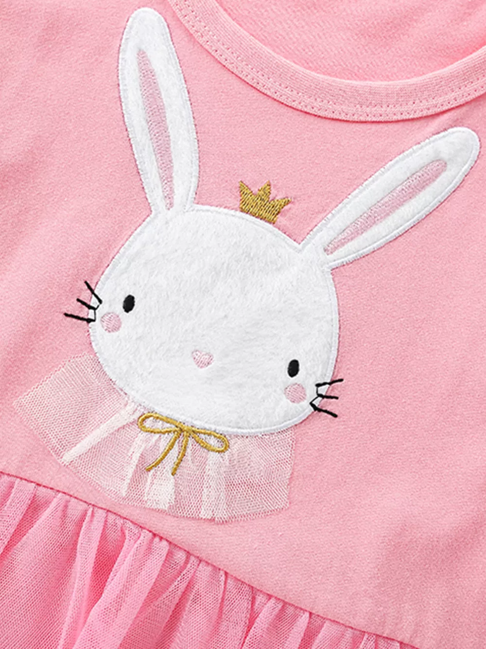 Children's Bunny Round Neck Short Sleeve Dress, image 4