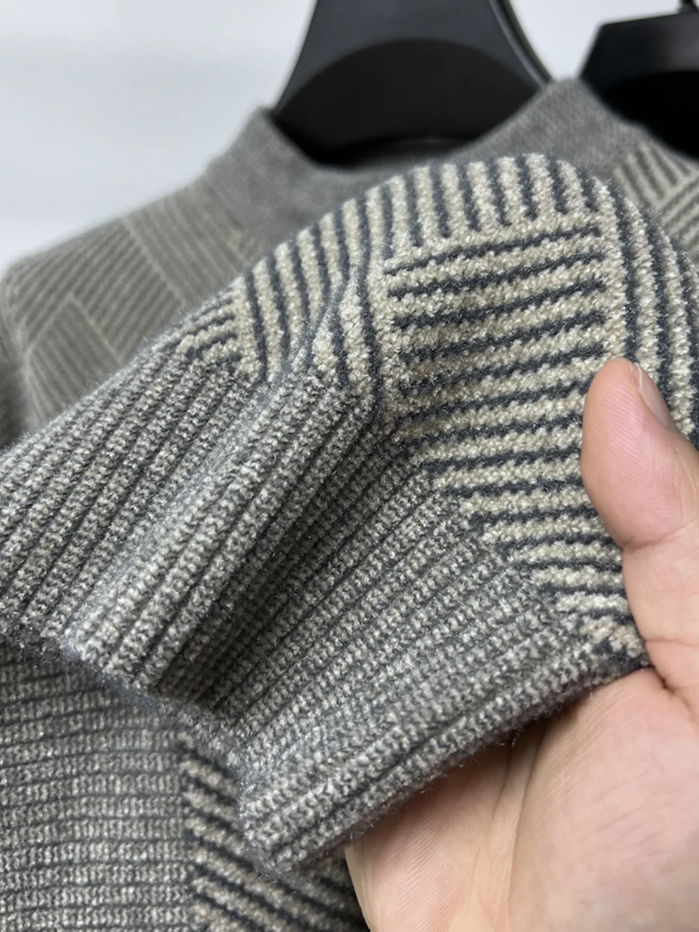 Men's Plus Size Textured Knit Long Sleeve Sweater, image 6