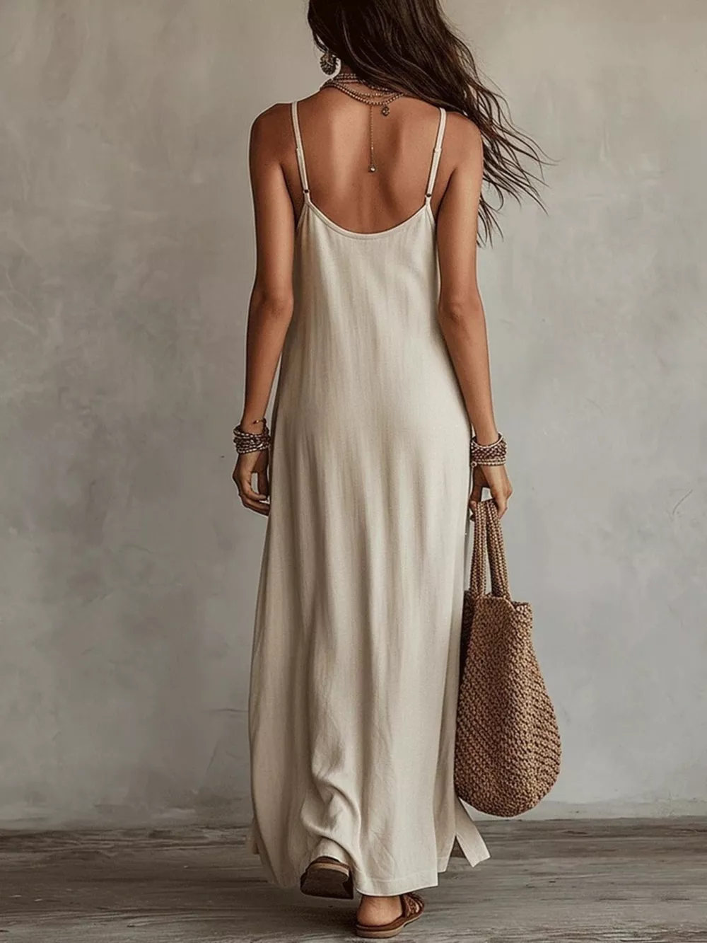 Full Size Scoop Neck Spaghetti Strap Maxi Dress Plus Size, image 3