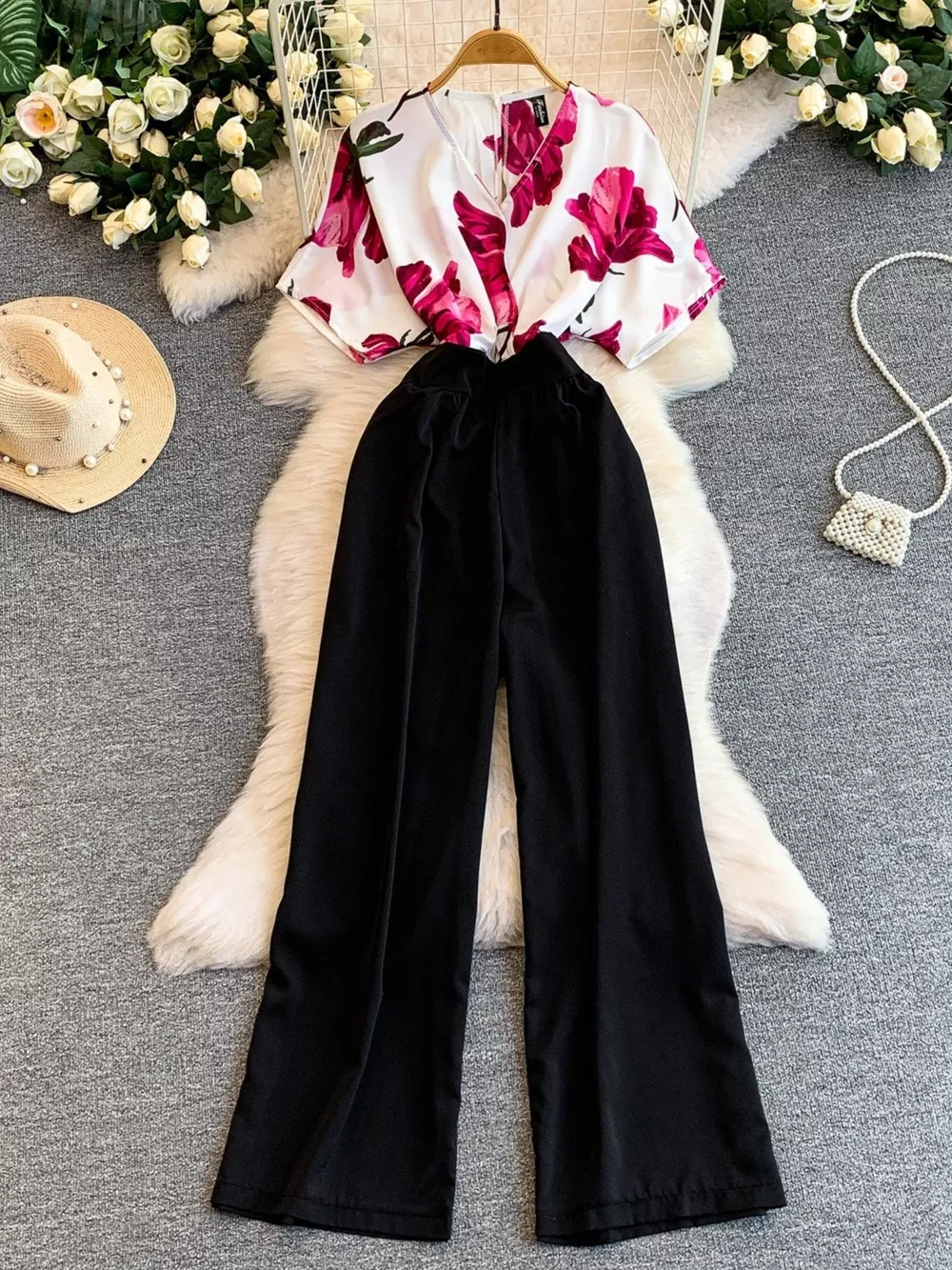 Printed Wide Leg Jumpsuit, image 10