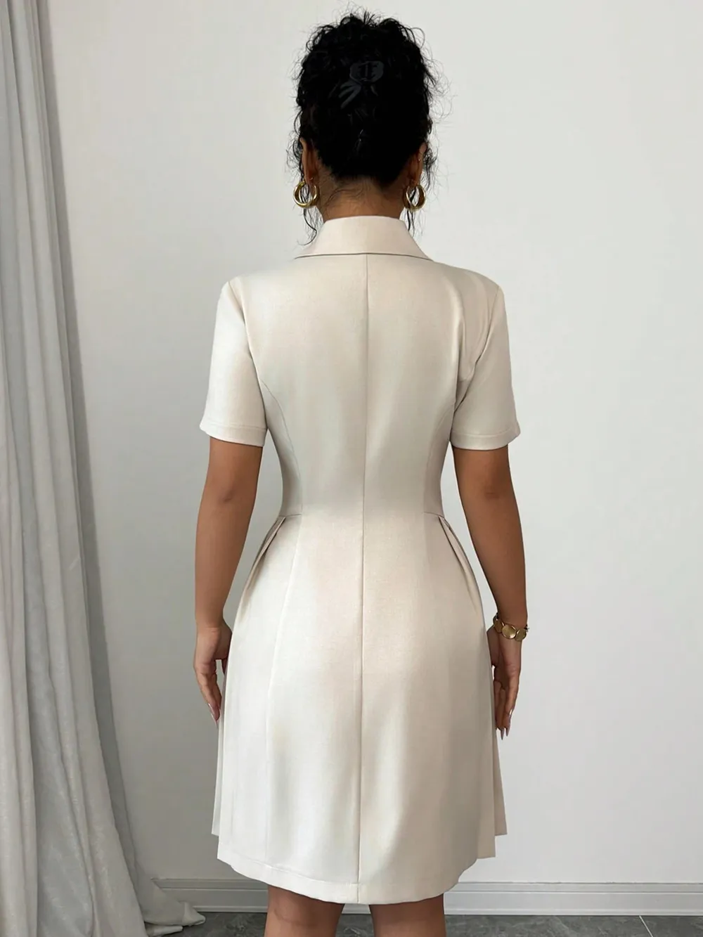 Double-Breasted Short Sleeve Dress, image 7