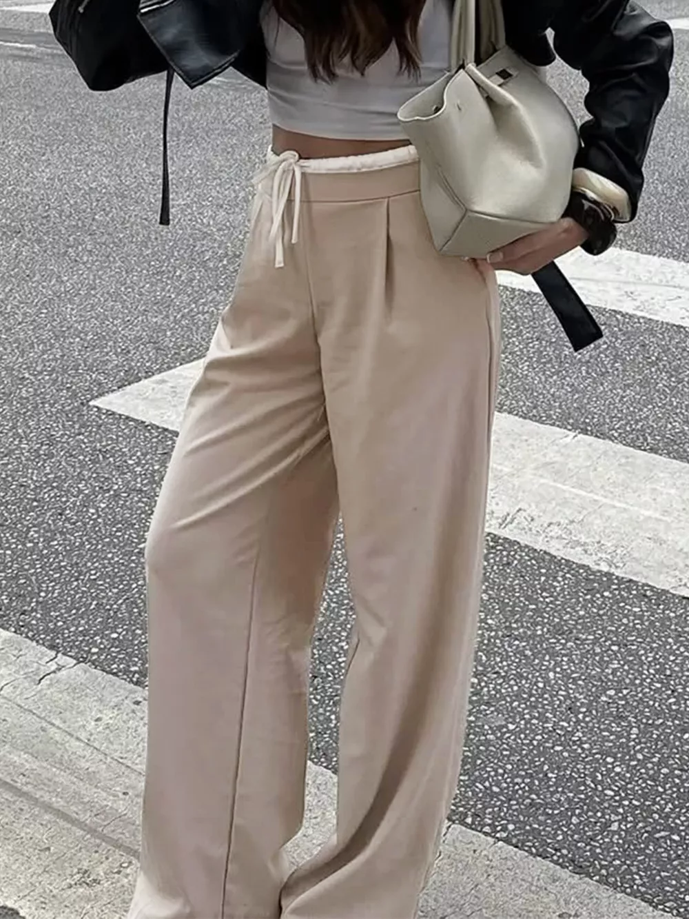 Wide-Leg Pants with Drawstring Waist, image 2