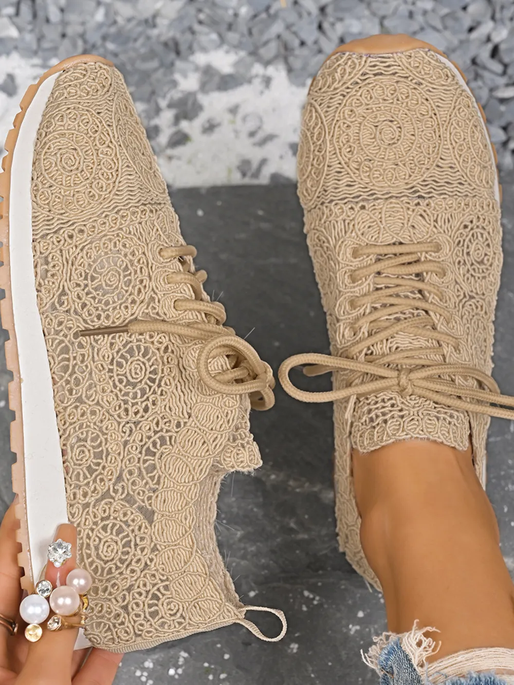Mesh Lace Up Sneakers, image 11