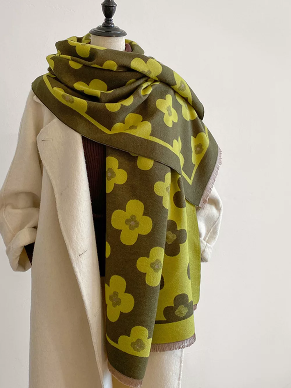 Floral Print Raw Hen Scarf, image 7