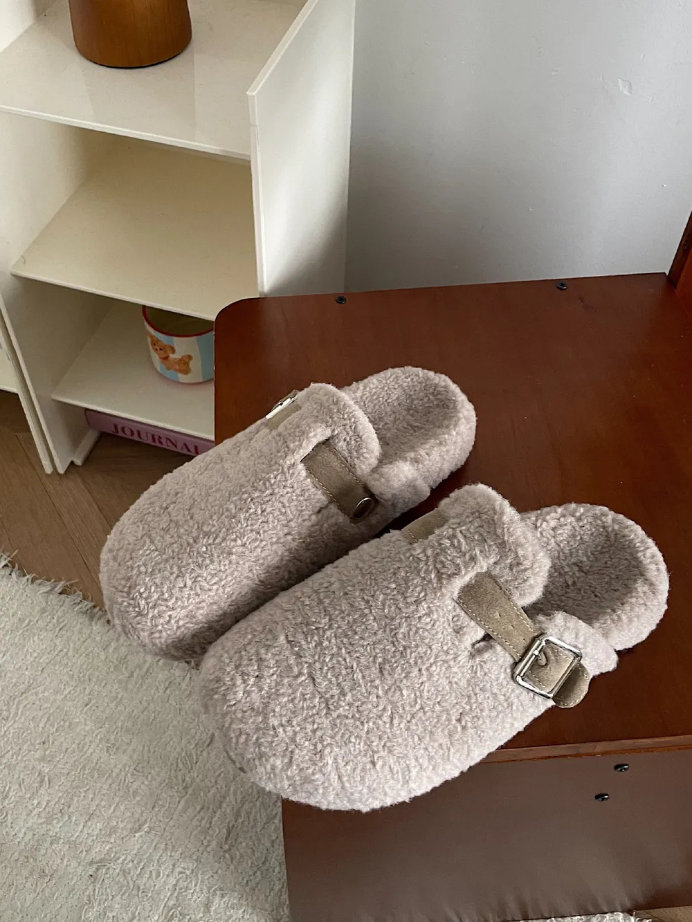 Cozy Plush Buckle Detail Slip-Ons, image 8