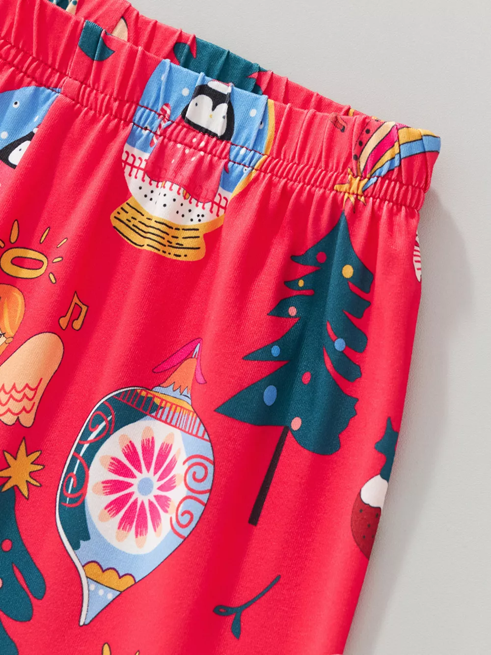 Children's Christmas Print Round Neck Top and Pants Pajama Set, image 5