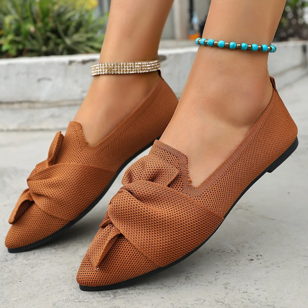 Bow Point Toe Flats Slip-Ons, image 12