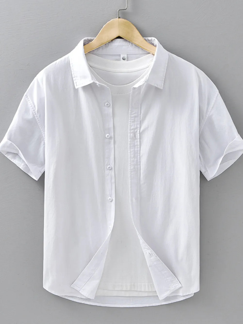 Men's Plus Size Button Up Short Sleeve Shirt, image 2