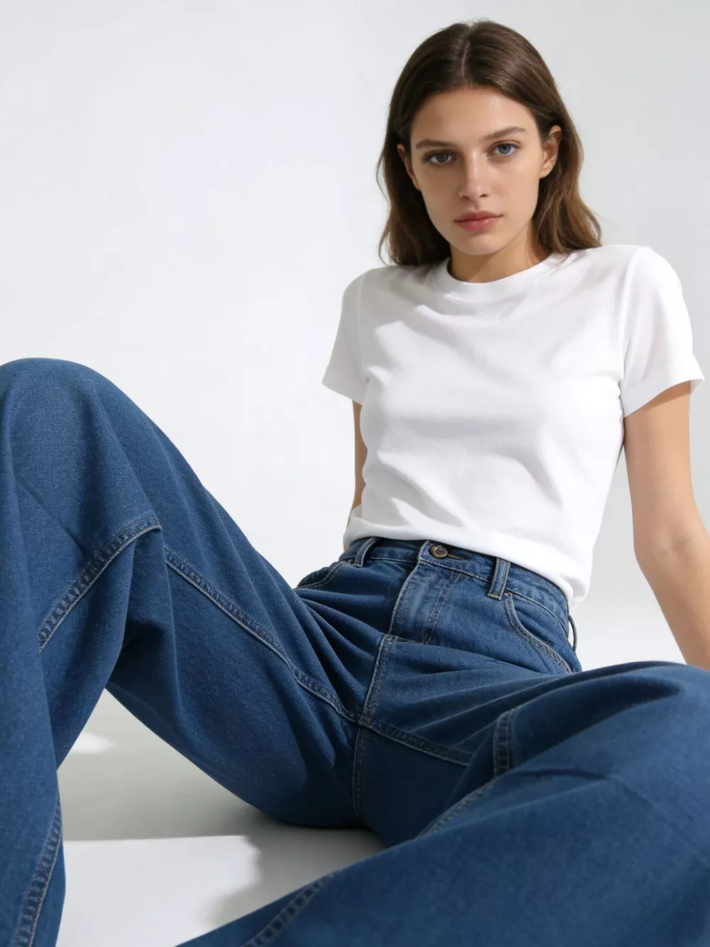 Wide Leg Washed Jeans, image 8