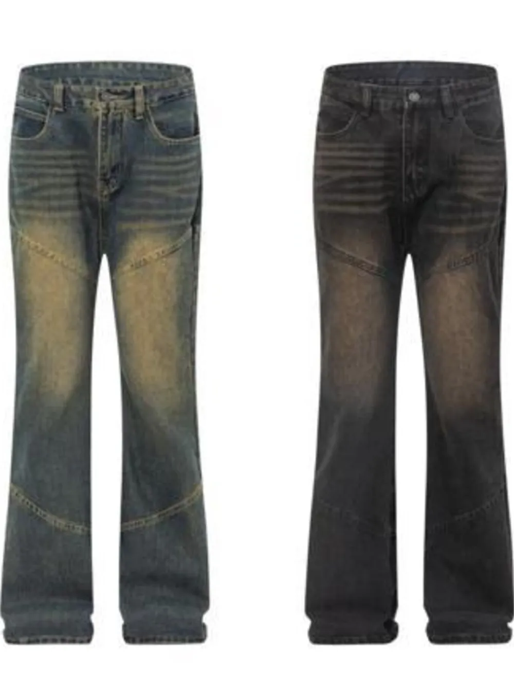 Men's Full Size Vintage Wash Bootcut Denim Jeans Plus Size, image 7