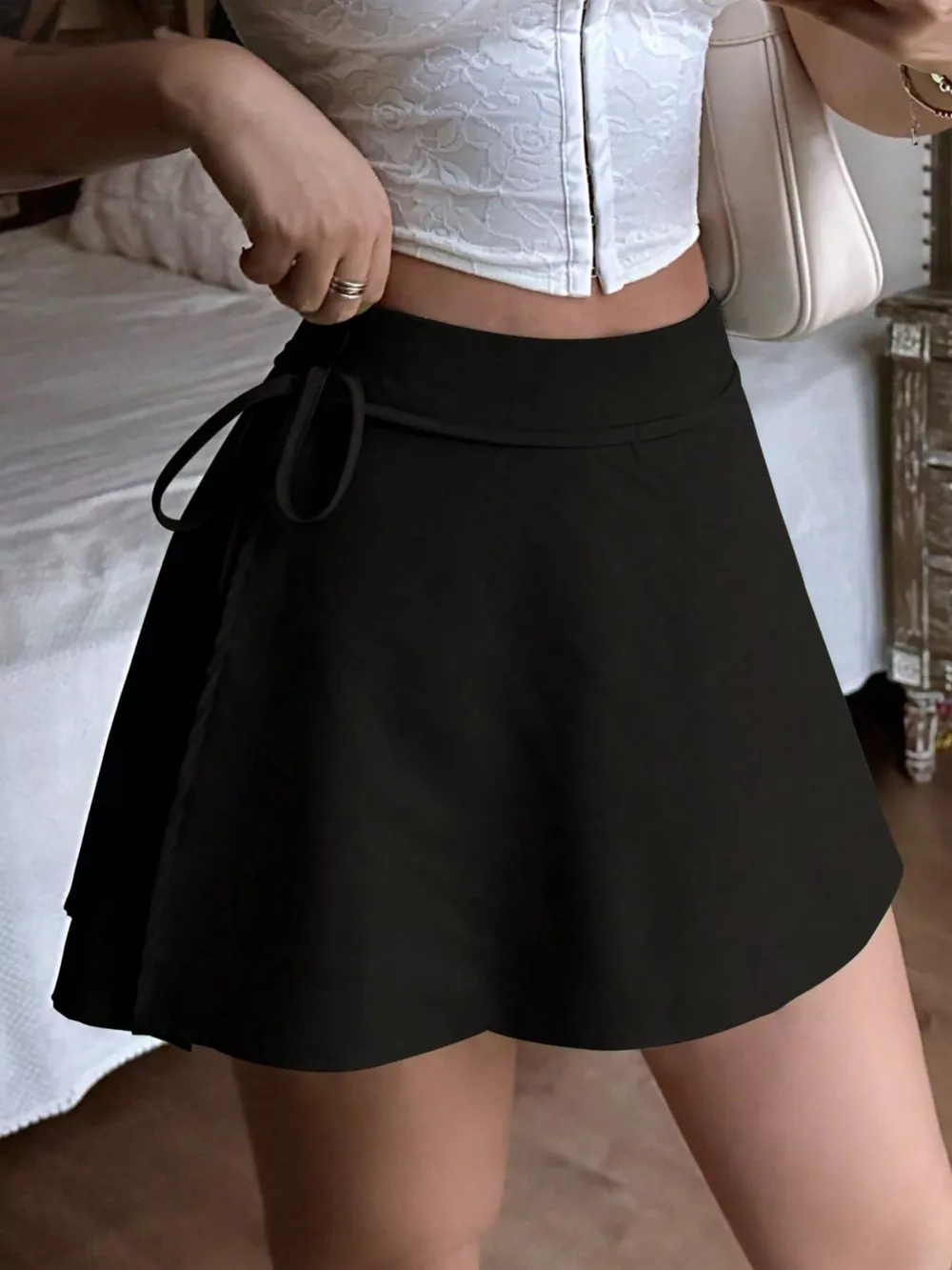 Tie Detail Mini Skort, image 8