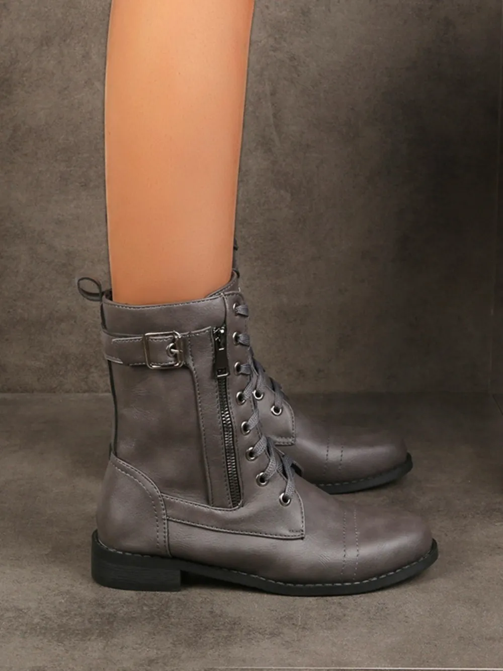 Lace-Up Buckle Detail Boots, image 7