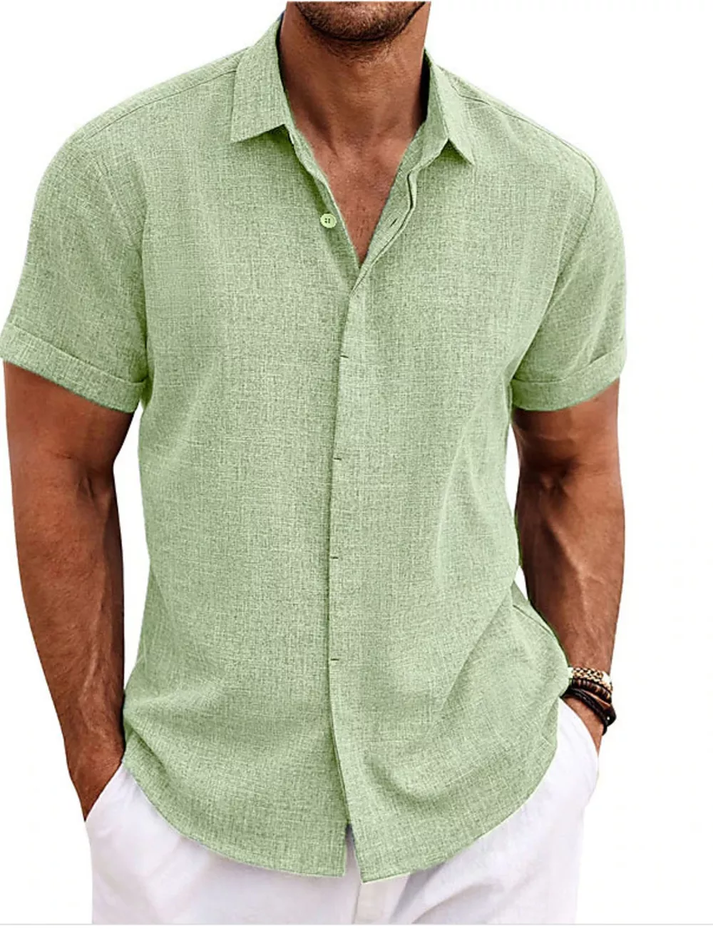 Men's Full Size Casual Short Sleeve Button-Down Shirt Plus Size, image 7
