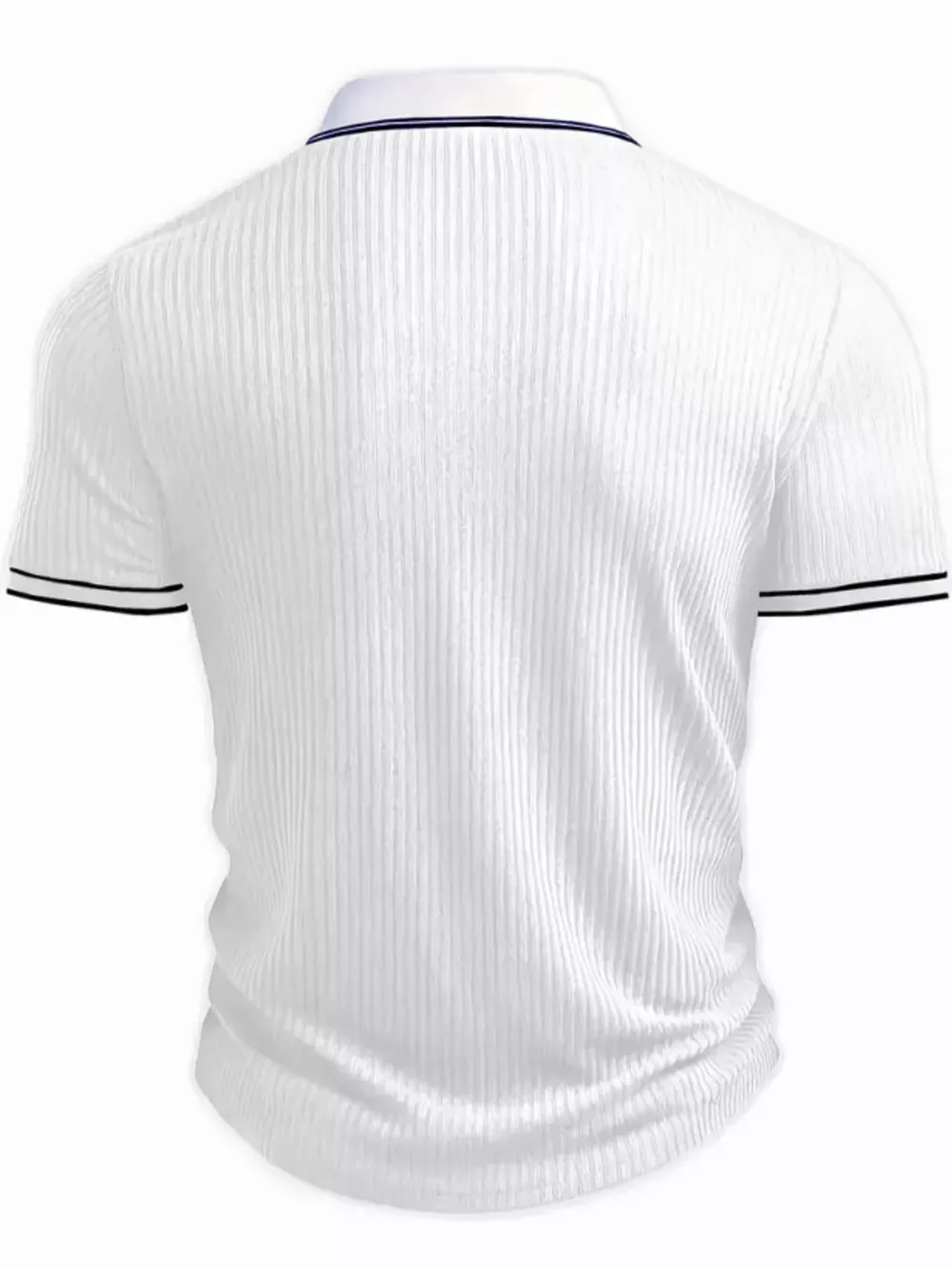 Men‘s Full Size Slim Fit Ribbed Knit Polo Plus Size, image 4