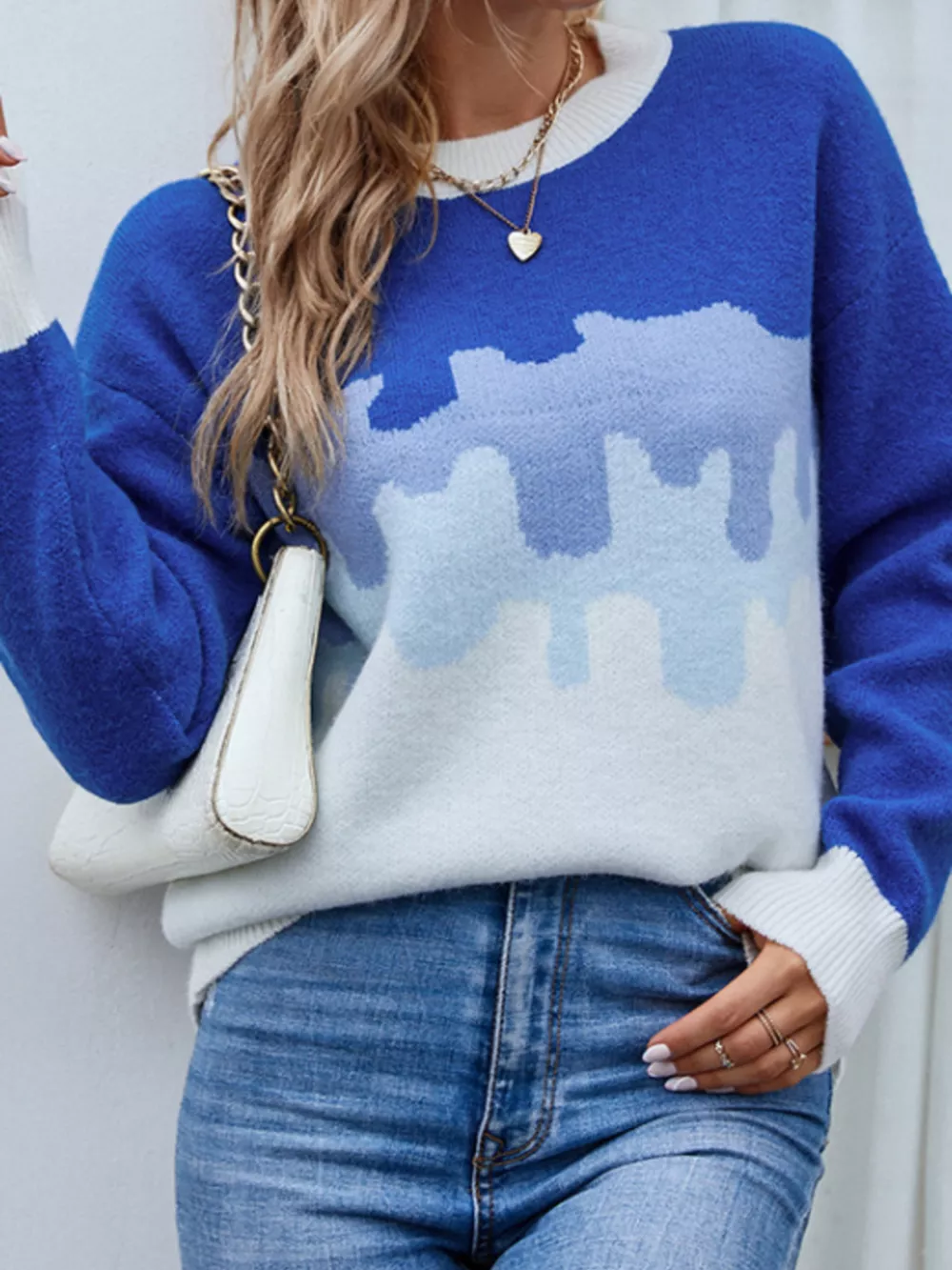 Contrast Round Neck Sweater, image 4