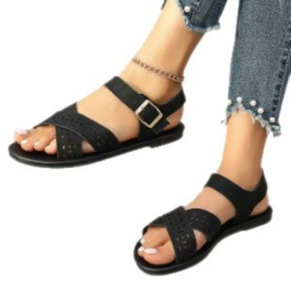 Crisscross Strap Flats Sandals, image 8