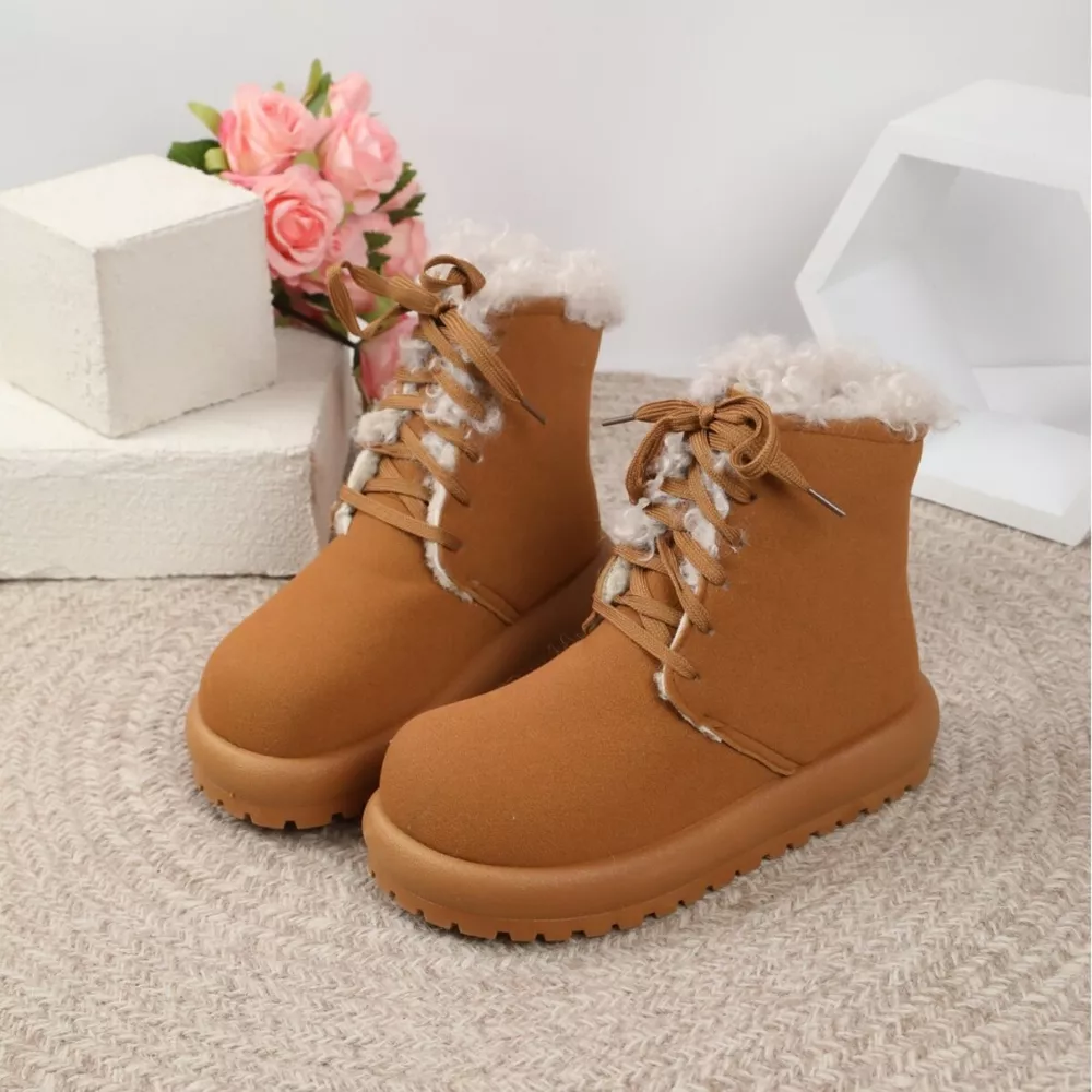 Round Toe Lace Up Boots, image 3