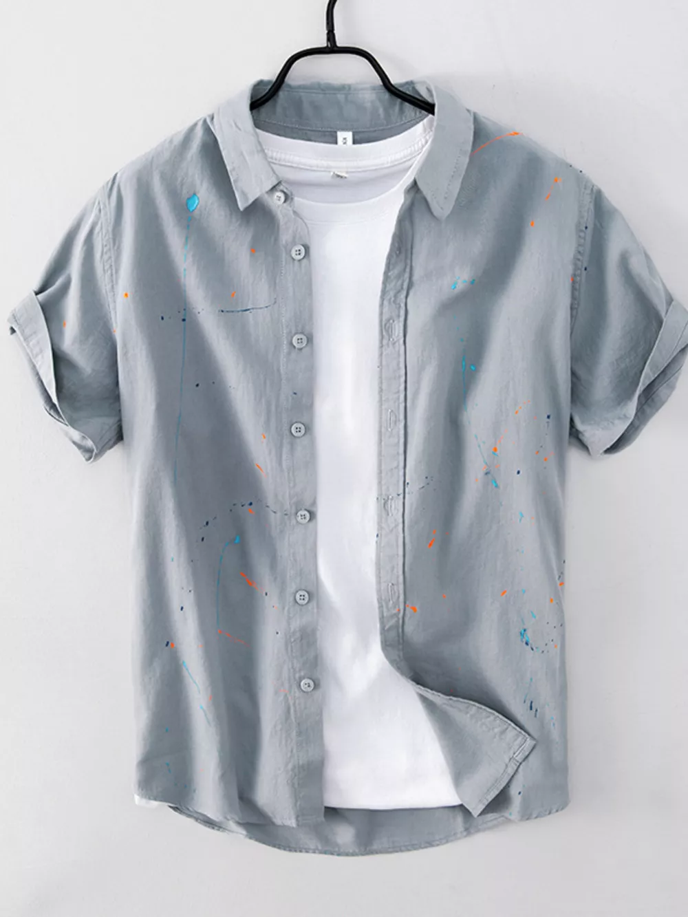 Men's Plus Size Button Up Short Sleeve Shirt, image 5