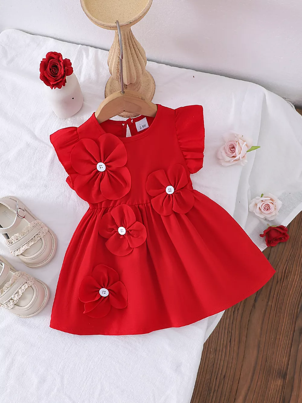 Children's Flower Ruffle Sleeve Dress, image 2