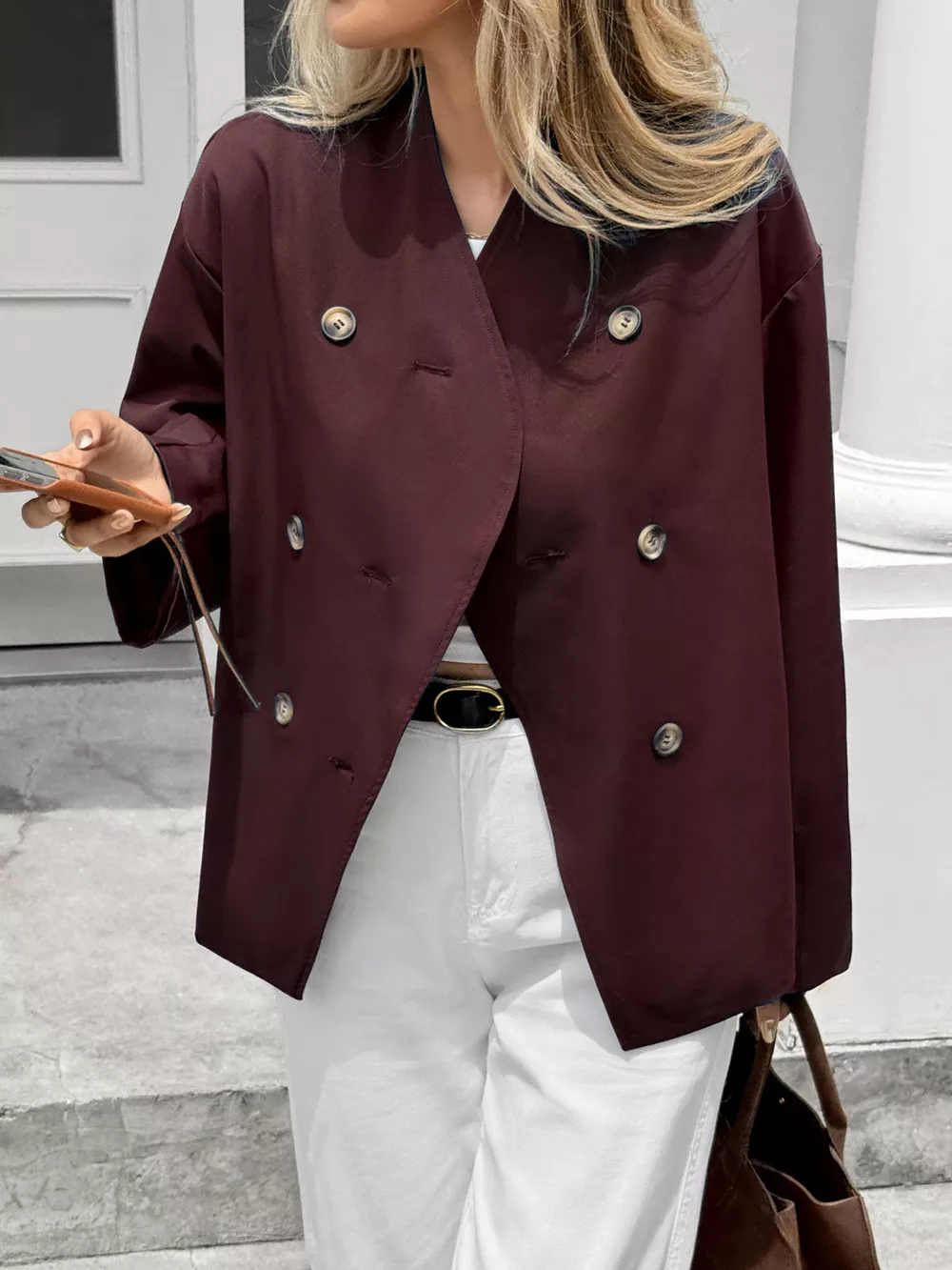 Double-Breasted Long Sleeve Jacket, image 10