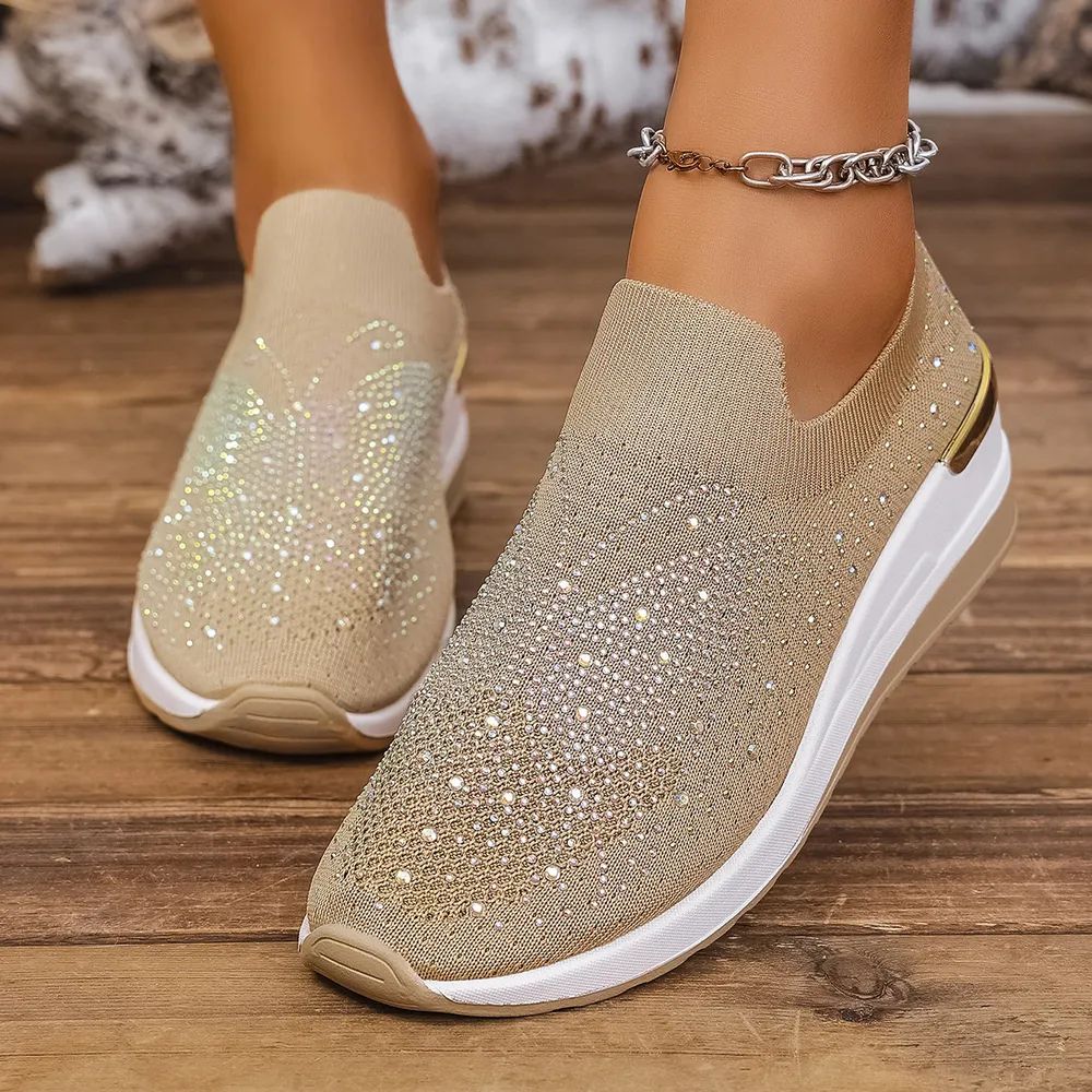 Rhinestone Wedge Sneakers, image 8