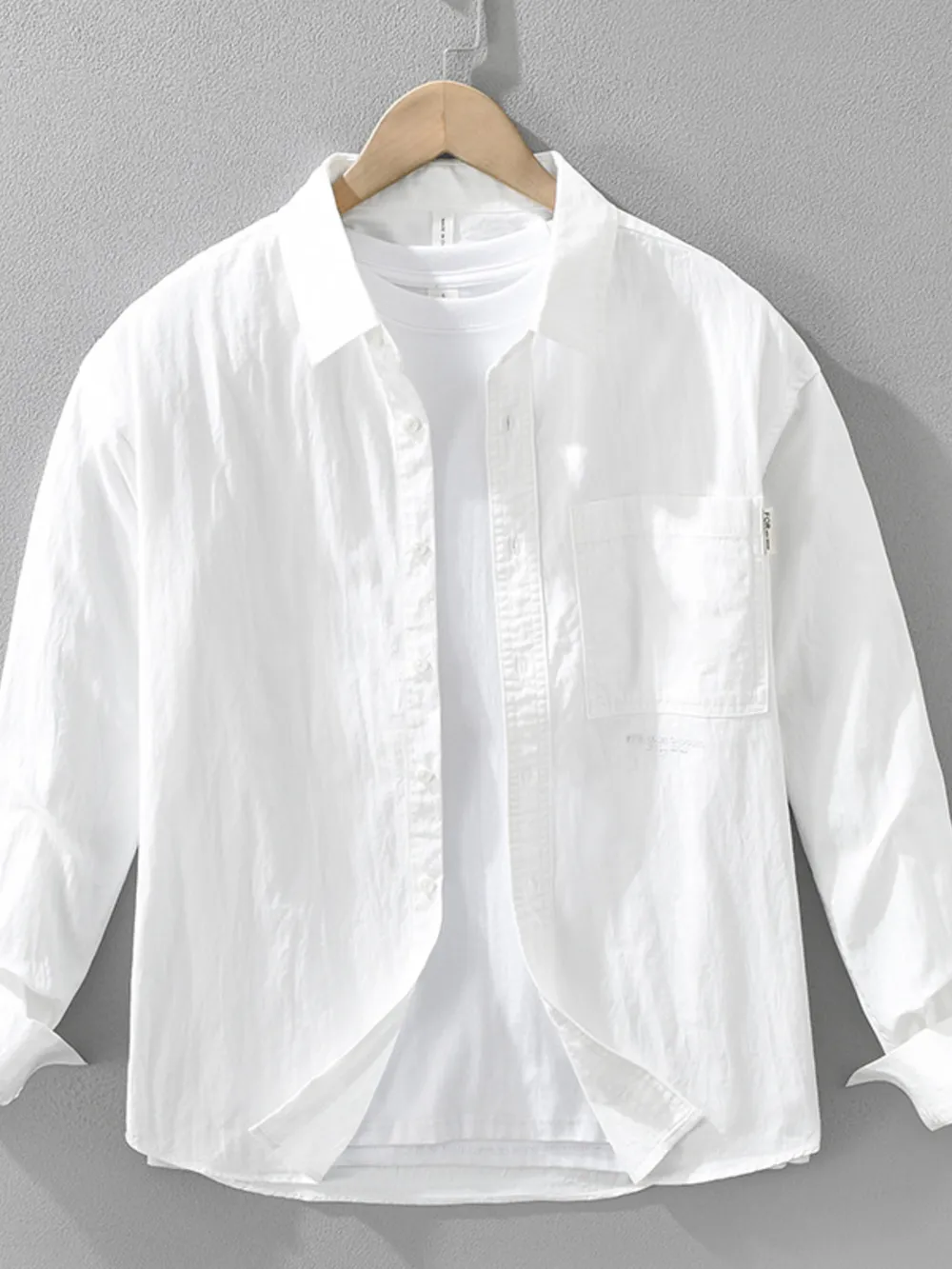 Men's Plus Size Button Up Long Sleeve Shirt, image 4