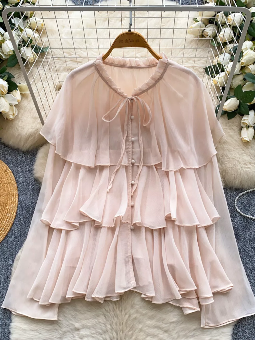 Ruffle Tiered Chiffon Blouse, image 6