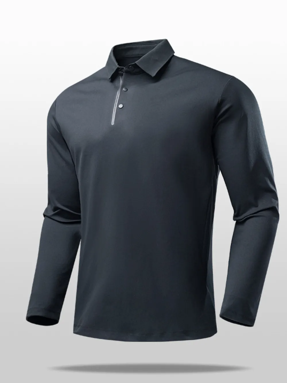 Men's Plus Size Button Detail Long Sleeve Polo