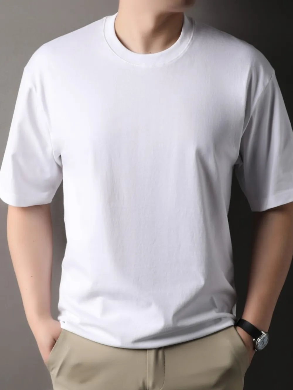 Men's Full Size Round Neck Short Sleeve T-Shirt Plus Size, image 4