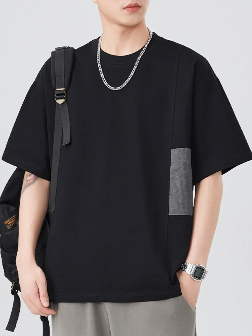 Men's Plus Size Round Neck Half Sleeve T-Shirt