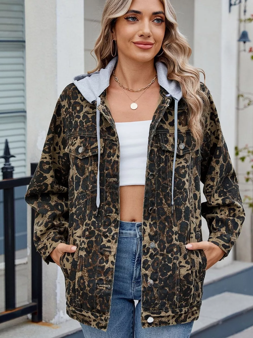 Button Up Long Sleeve Denim Jacket, image 22