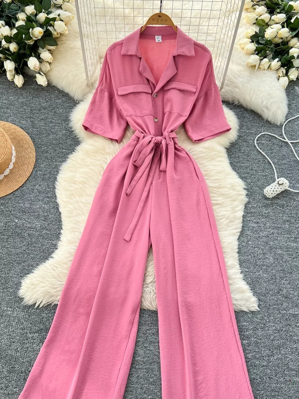 Tie Waist Wide Leg Jumpsuit, image 30