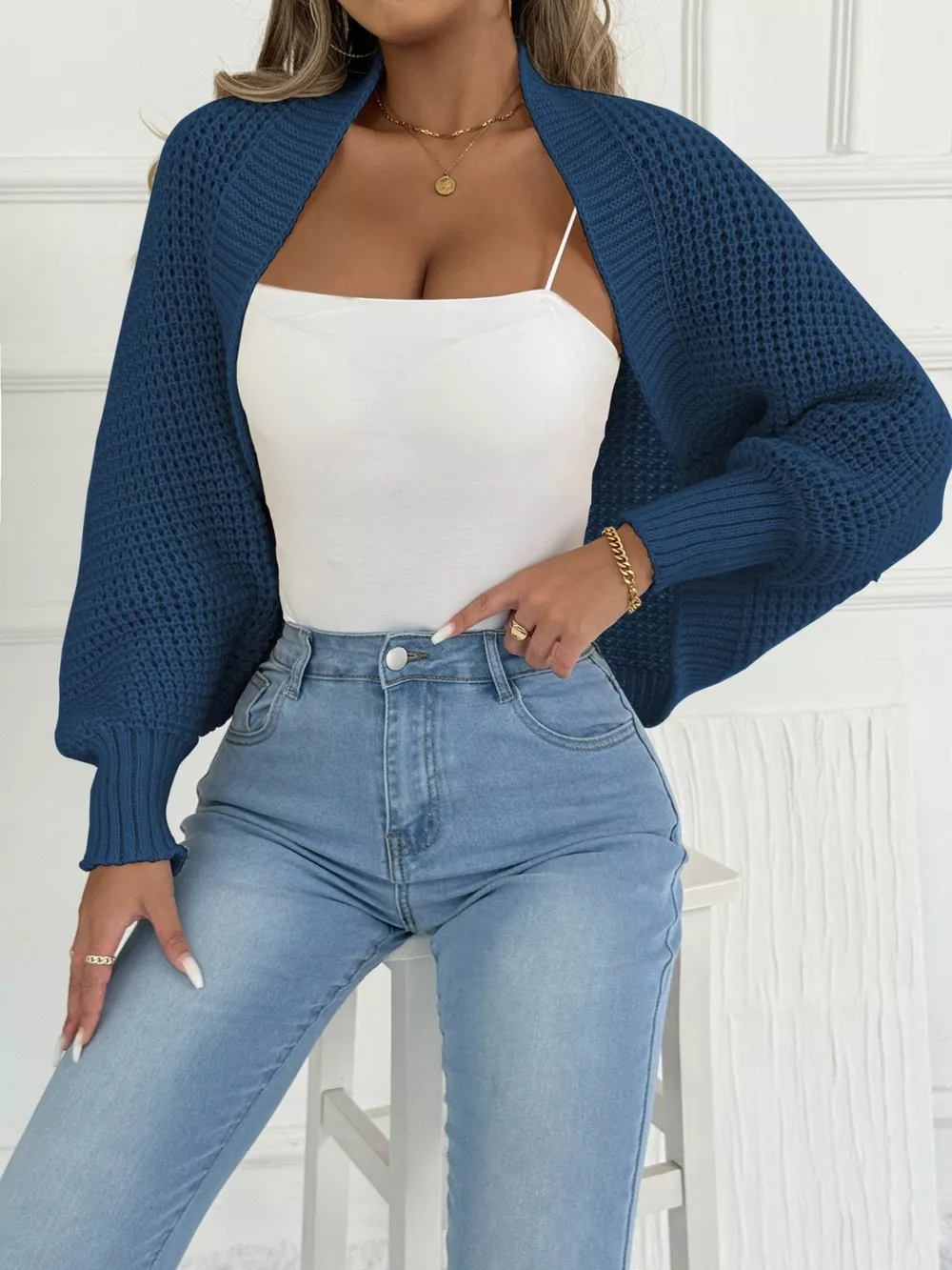 Open Front Batwing Sleeve Cardigan, image 21